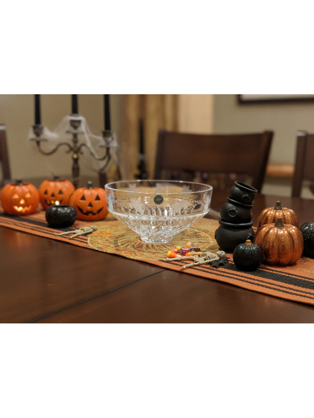 Lenox Christmas Holiday Frosted Etch Angel Crystal Serving Bowl 10”